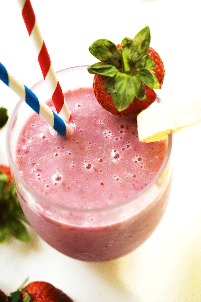 Vegan-Dairy Free 2 Ingredient Strawberry Smoothie