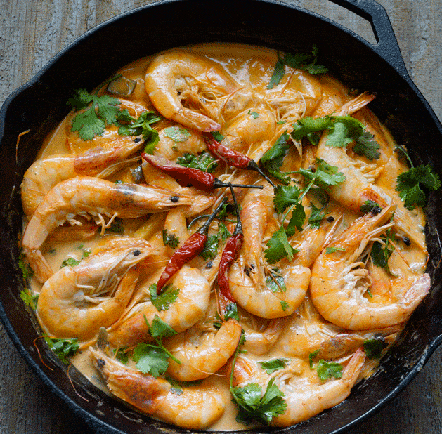 Ginataan na Hipon or Shrimp in Coconut milk is a popular Filipino meal with coconut milk added in it and large shrimps as a main ingredient. You can add vegetables and curry if you want. It is hearty, creamy and did I say it already? SMELLS GOOD. 